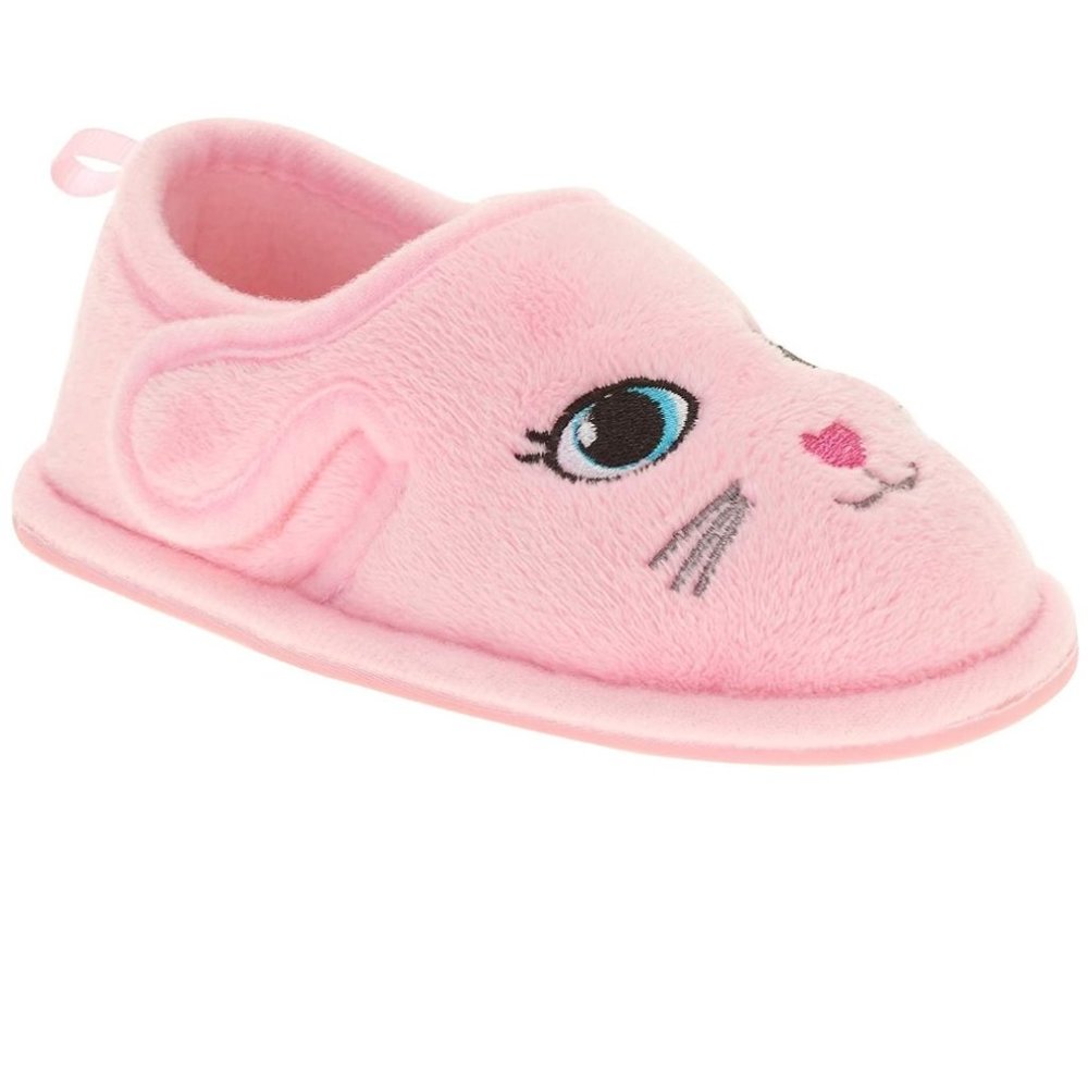 Toddler Girls Pink Bunny Slippers Slip-On House Shoes Size 5/6 7/8 9/10  NWT